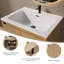 Ensemble de meuble-lavabo simple autoportant avec lavabo en résine à surface solide intégré, portes d'armoire cannelées et pieds en métal-469353321-469353323