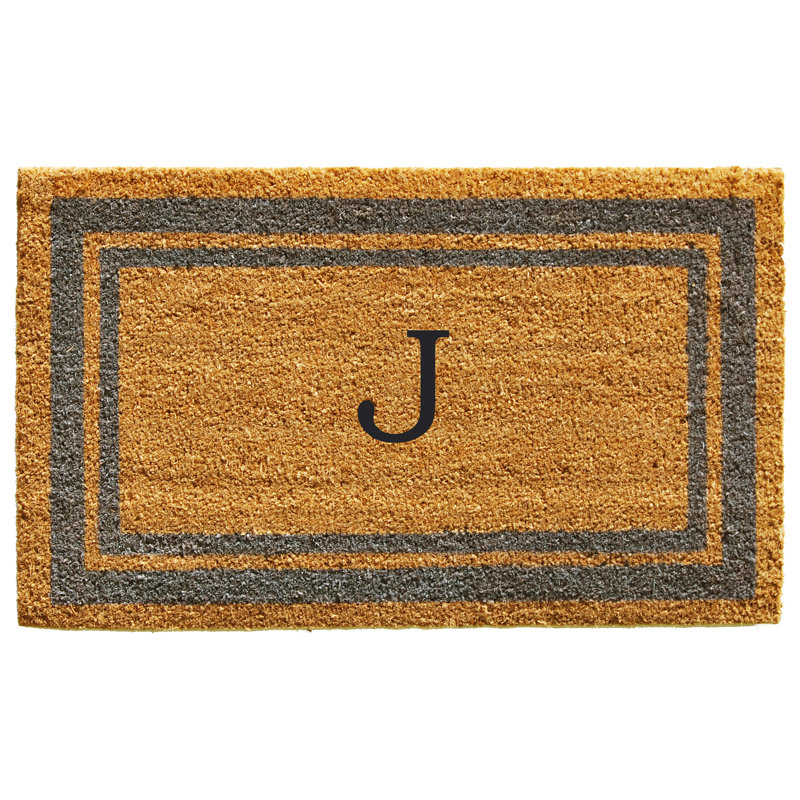 Tapis d'entrée antidérapant Stortz, Pervenche / jaune, J, Rectangle 1 pi 6 po x 2 pi 6 po