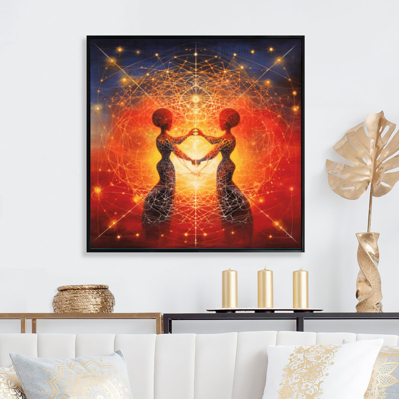 «Twin Flame Universe», impression sur toile, Cadre flottant noir, H 24 po x l 24 po x P 1 po