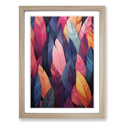Feather Geometric - Single Picture Frame Print on Wood