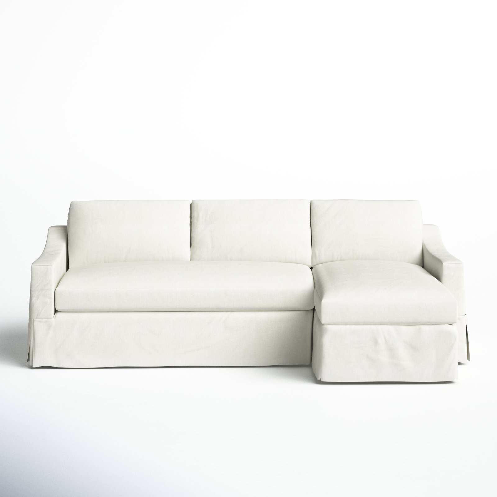 Cranbrook Upholstered Chaise Sectional, Bayou Off White Canvas, Right Hand Facing