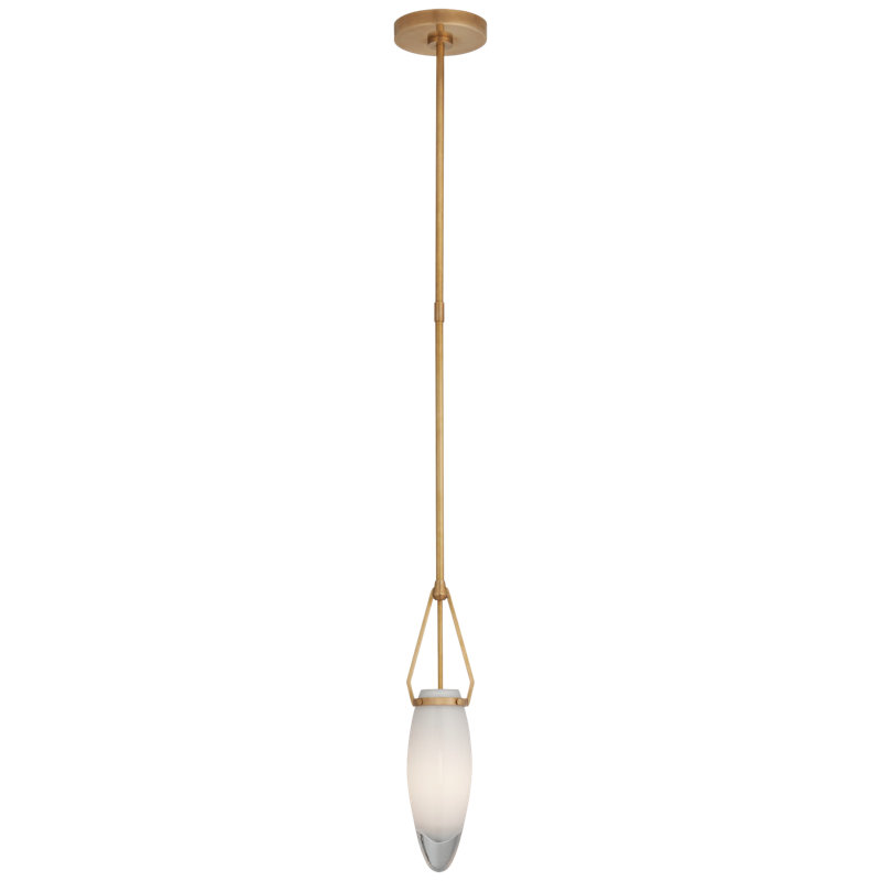 Myla 1 - Light Pendant, Antique Brass, White, 58" H x 5.75" W x 5.75" D
