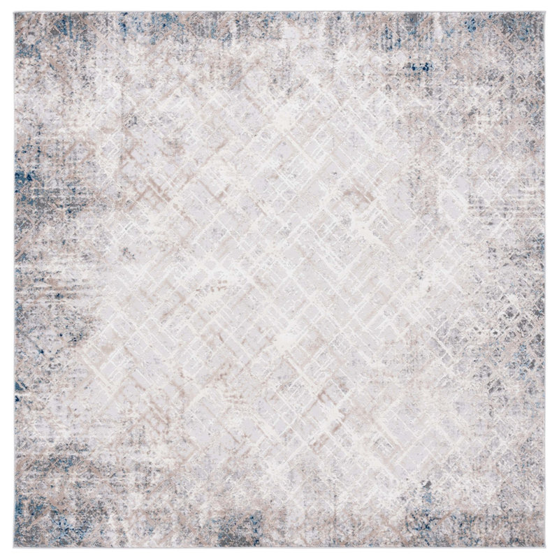 Vogue Performance Abstract Rug, Square 6'7"