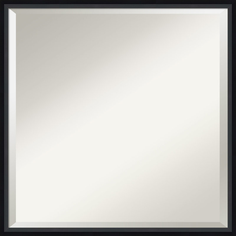 Miroir de salle de bain Mettawa, Noir satiné, 21,25 po x 21,25 po