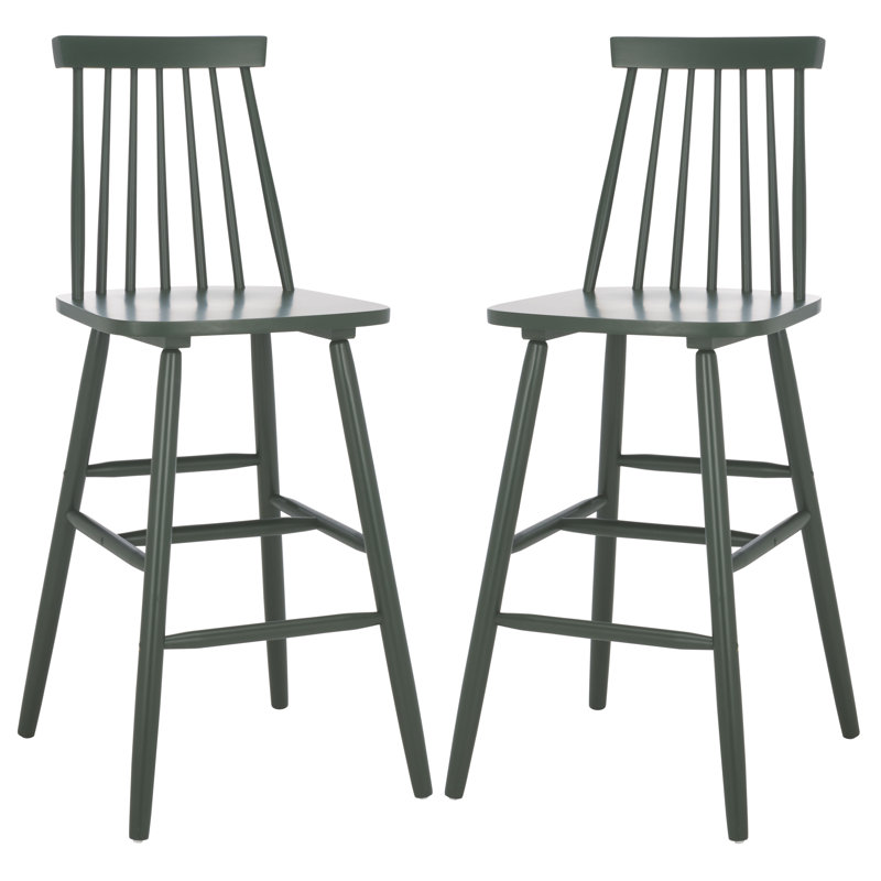 Birdia Solid Wood Counter Stool, Bar Stool (30.08" Seat Height), Garden Green