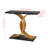 39 in Gold Console Table, Modern Desk Behind the Couch, Wood Rectangle Entrance Desk, Narrow Long Sofa Table Accent Stand with Metal Legs for Hallway, Bedroom, Living Room, Foyer, Easy Assembly