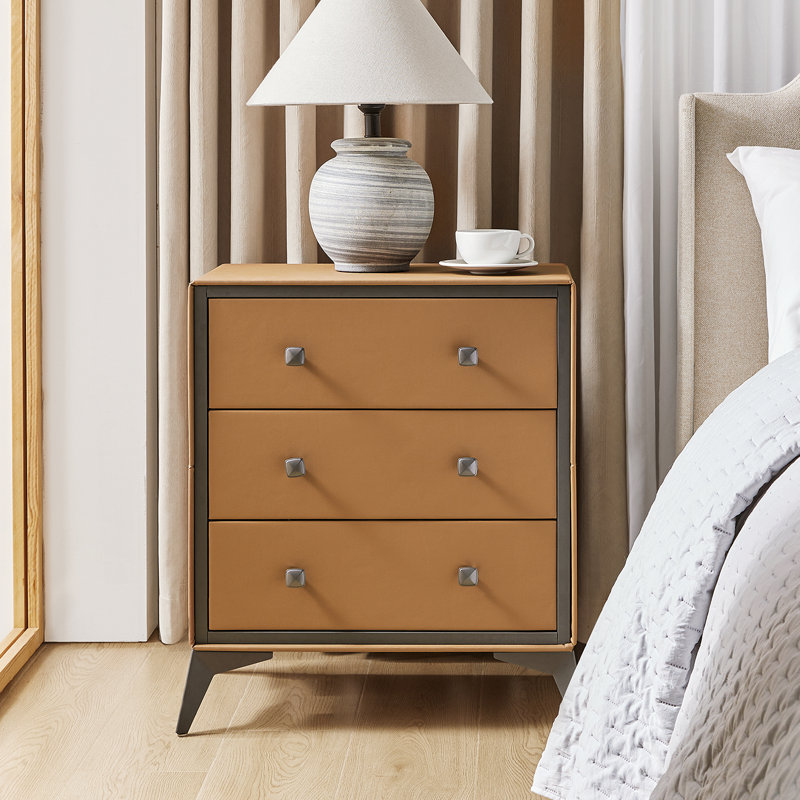 Flavio 3 Drawer Storage Dresser, Camel