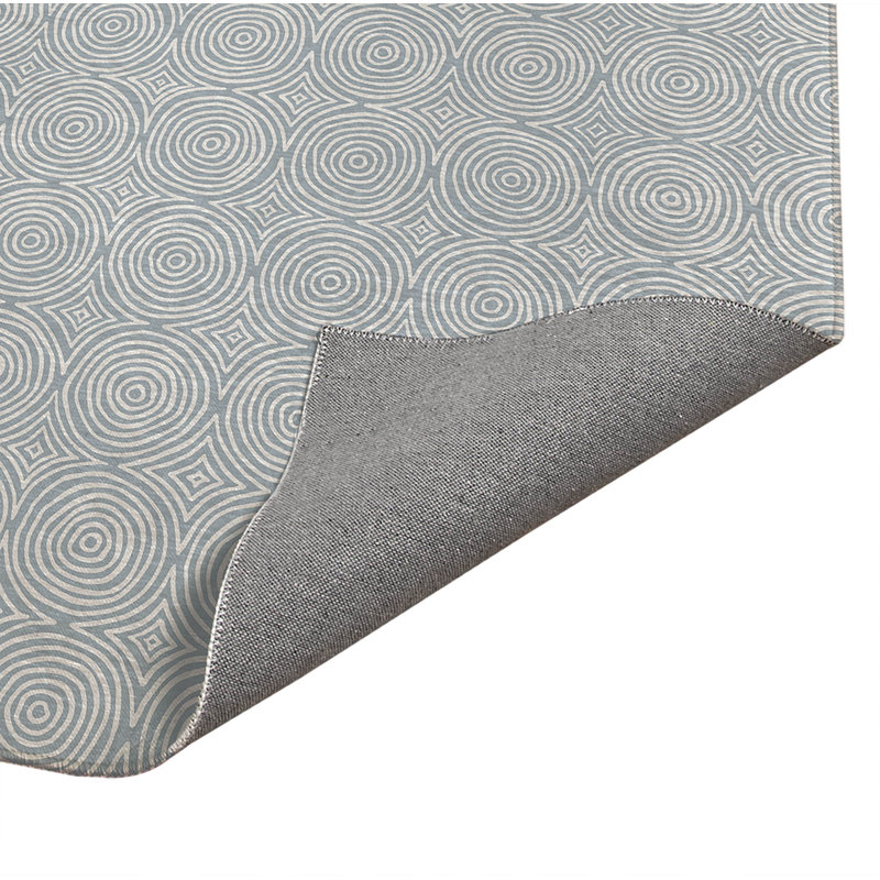 Tapis de cuisine anti-dérapant Rolling Circles, Rectangle 5 pi x 7 pi, Bleu ardoise