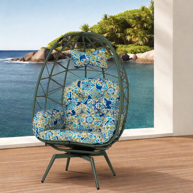 Chaises longues pivotantes de patio, chaise en rotin moderne en acier pour la maison