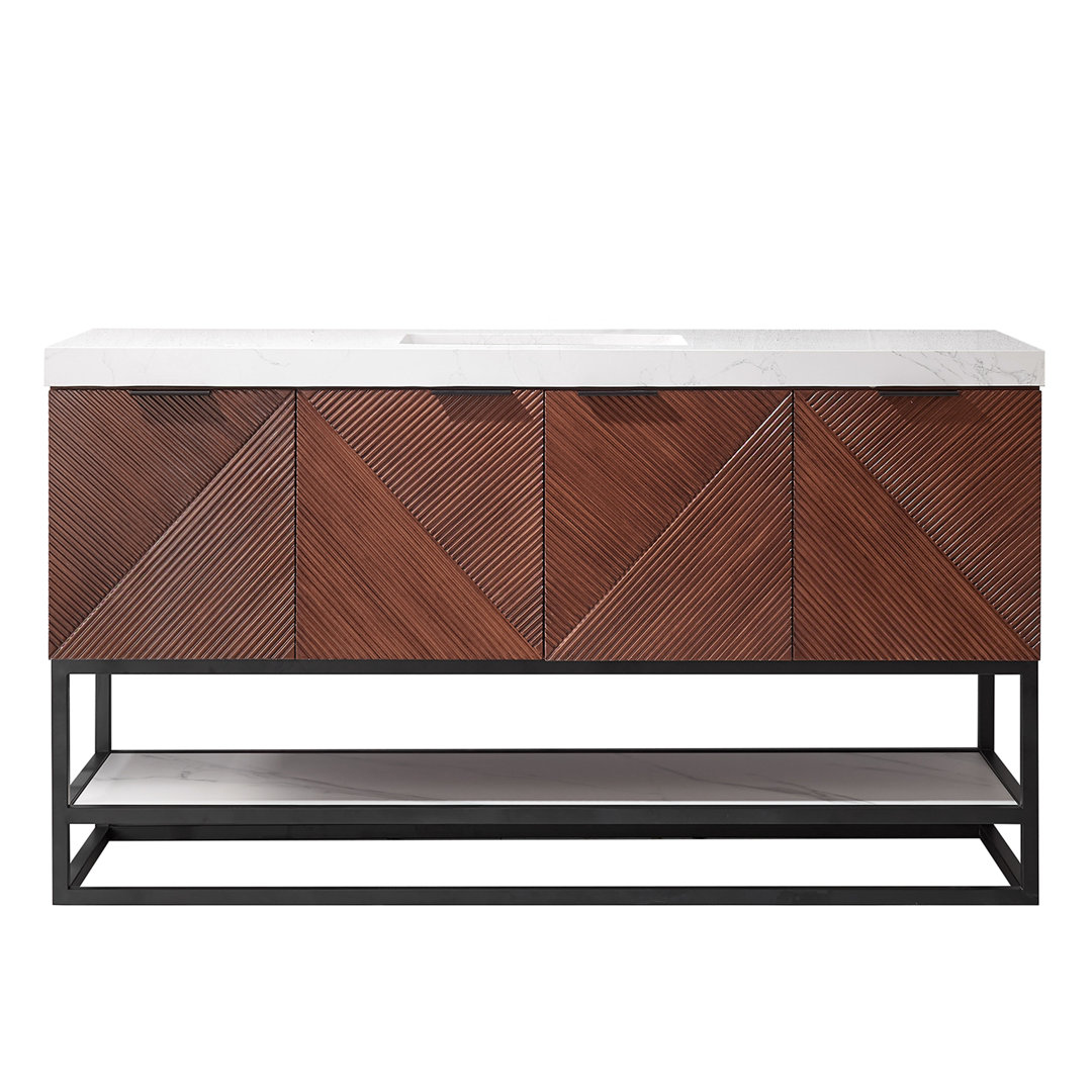 Mahon 60 Free Standing Single Bathroom Vanity with Top Vinnova Base