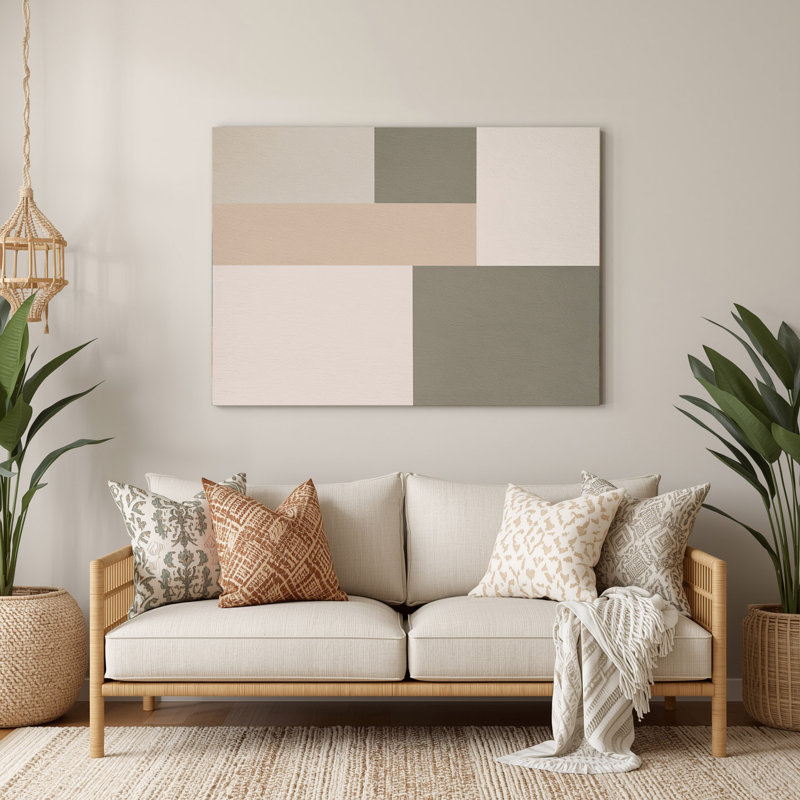 Minimalisme 94, art mural en métal beige, H 11 po x l 14 po