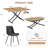 5-piece Transitional Style Rectangular Dining Table Set, Expandable Folding Kitchen Table-1931822680-1931822683