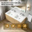 Double meuble-lavabo mural 48 po avec lavabo en résine blanche intégrée