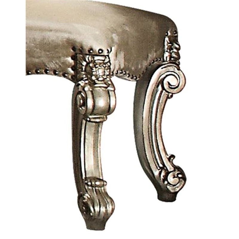 Tabouret de coiffeuse élégant avec garniture de couleur patine dorée