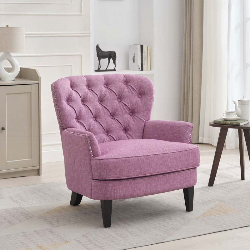 Parmelee Upholstered Accent Chair, Light Purple Polyester