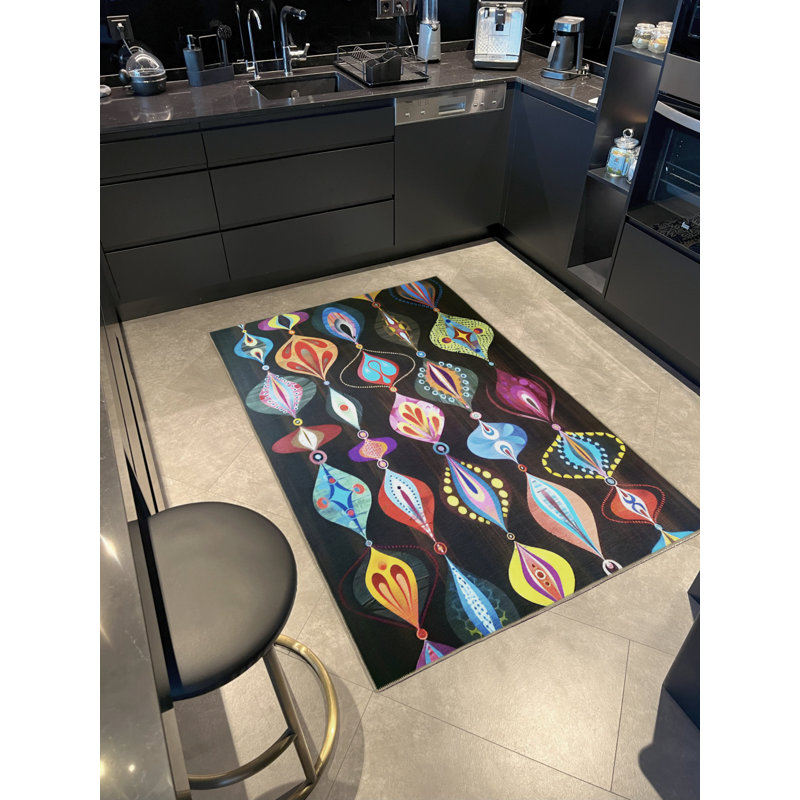 Tapis intérieur / extérieur en polypropylène tissé à la machine Roselie, Rectangle 4 pi 8 po x 6 pi 7 po