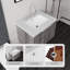 Meuble-lavabo suspendu de 61 cm (24 pouces) avec comptoir en marbre reconstitué et portes à fermeture en douceur-1098424813