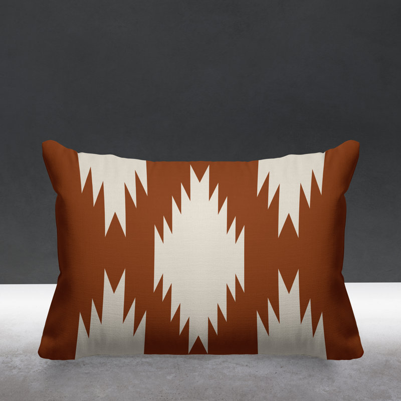 Coussin intérieur / extérieur Yuma Southwestern, Orange brûlé