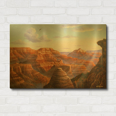 'Grand Canyon' By Eduardo Camoes Gold Metal Wall Art, 36" x 24"