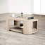 Table basse ovale de style moderne avec roulettes en bois d'hévéa