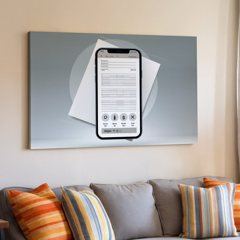Toile, créer un papier peint numérique minimaliste avec une élégante décoration murale pour téléphone intelligent présentant un calendrier organisé propre