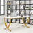 63" Modern Dining Table Kitchen Table With Faux Marble Table Top