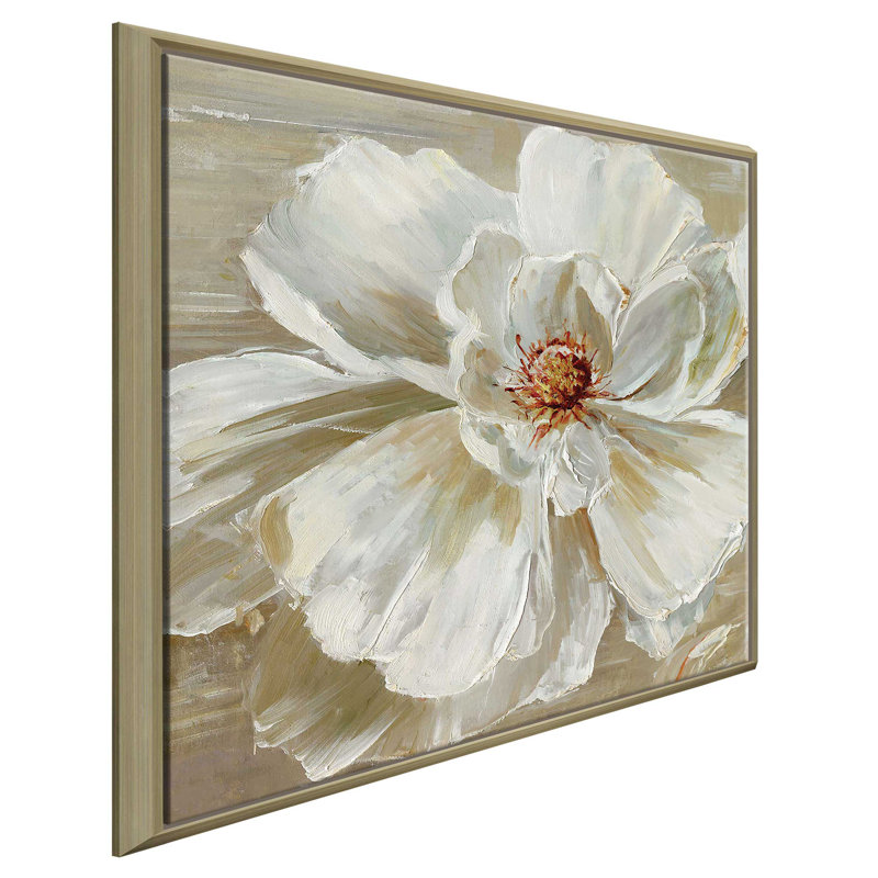 «Bloomin 'Beauty I» par Sally Swatland, Cadre flottant champagne, H 27,5 po x l 27,5 po x P 2 po