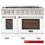 KUCHT Professional 48 in. 6.7 cu. ft. Natural Gas Range Two Ovens - One Convection - in White with True Simmer Burners-97805574-97805576