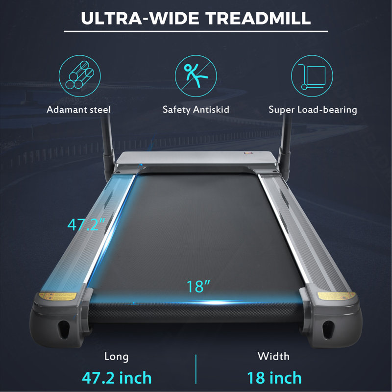 Folding Electric 3.5HP Treadmill Medium Running Machine Motorised Gym 330Lb,Portable Compact Treadmill Foldable For Home Gym Fitness Workout Jogging Walking,Electric Motorized Power 14KM/H