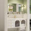 Meuble-lavabo mural moderne en bois d'hévéa couleur crème avec lavabo en céramique intégré et armoire à miroir intelligent-1162053331