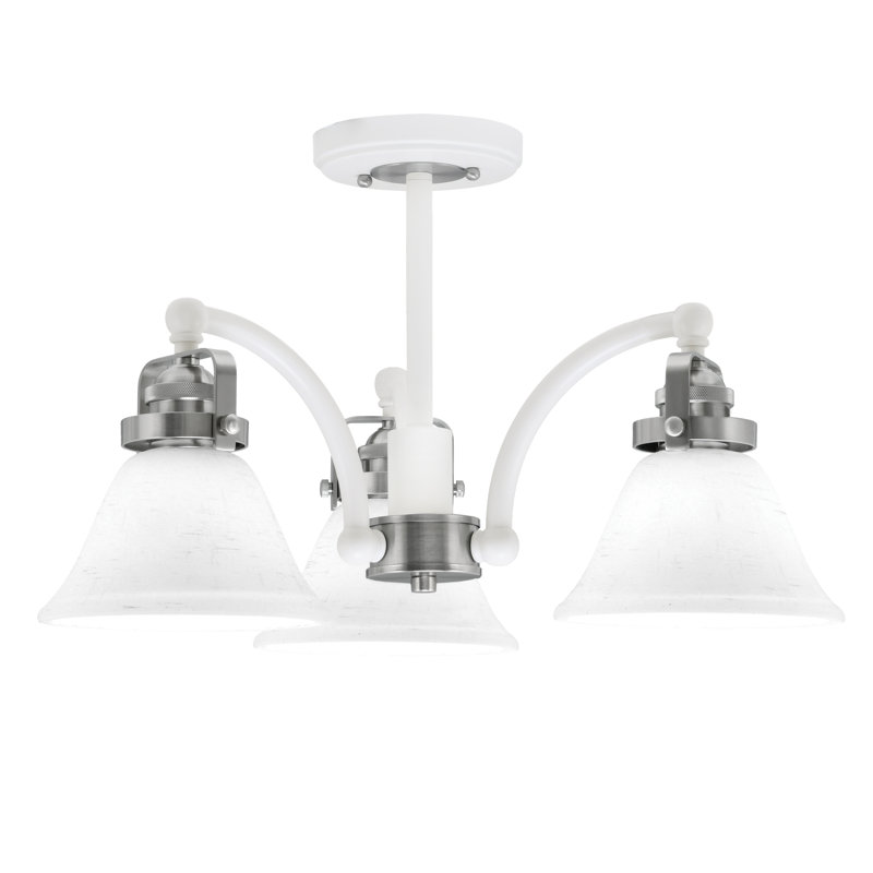 Plafonnier semi-encastré 3 lumières Easton, Noir mat/nickel brossé