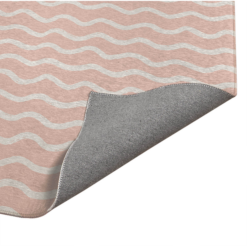 Tapis de bureau léger Wiggle Row, L 3 pi x L 2 pi, Rose