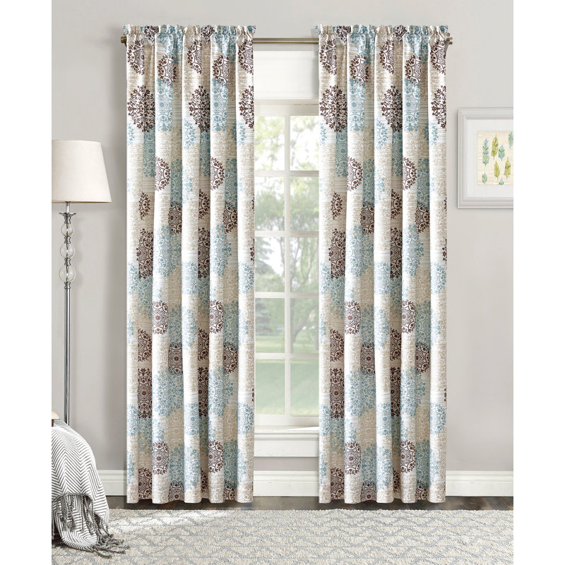 Marina Medallion Floral Curtain Panels, 60" W x 84" L