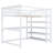 Space Full Size Loft Bed With Desk & Storage Shelves In White And For - Feature-136603914-136603919