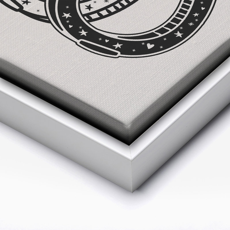 Beige Lucky You, 24"H x 32"W, Canvas, White Framed