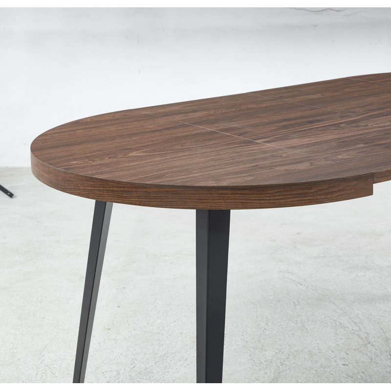 Table extensible, table de salle à manger, table de bureau, table basse, pieds en métal, plateau en panneau de fibres à densité moyenne