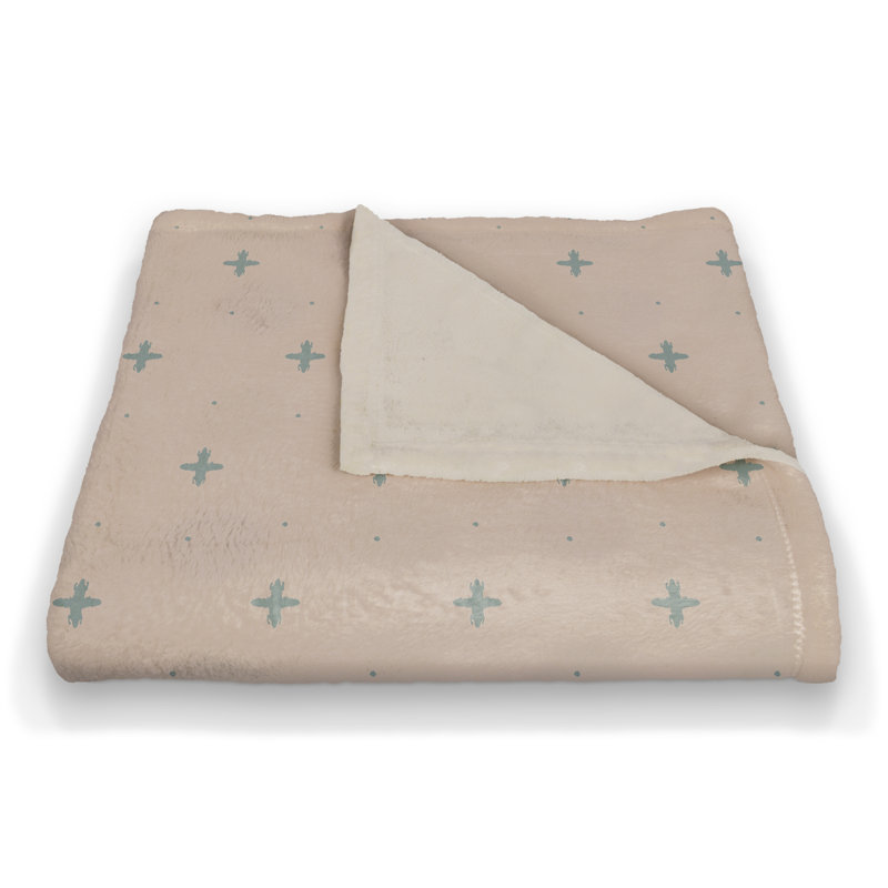 Hand Woven Throw Blanket, Blue/Blush