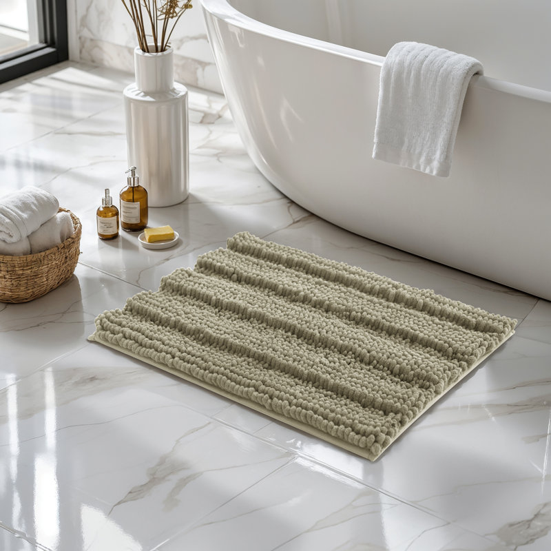 Tapis pour salle de bain Chenault, Simple - L 24 po x l 16 po, Taupe