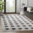 Gradislava NUE100A Square Grid Pattern Cream Black Area Rug-69295670