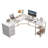 Techni Mobili L-Shape Home Office Two-Tone Desk With Storage-102062718