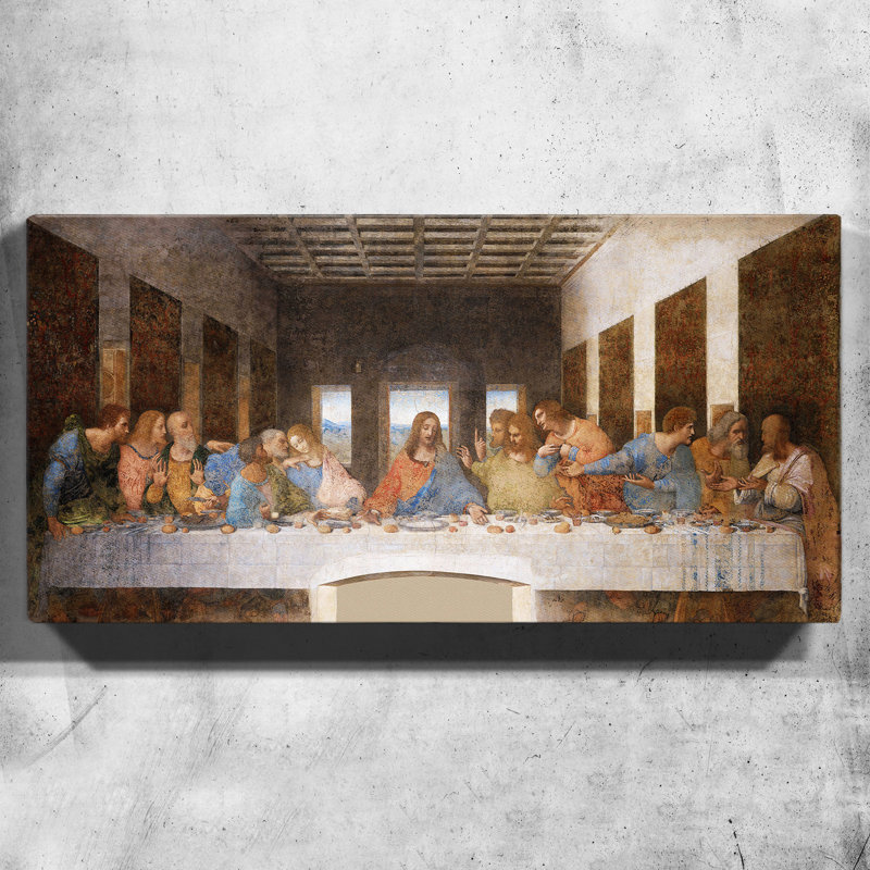 The Last Supper by Leonardo Da Vinci - Wrapped Canvas Painting, 38cm H x 76cm W