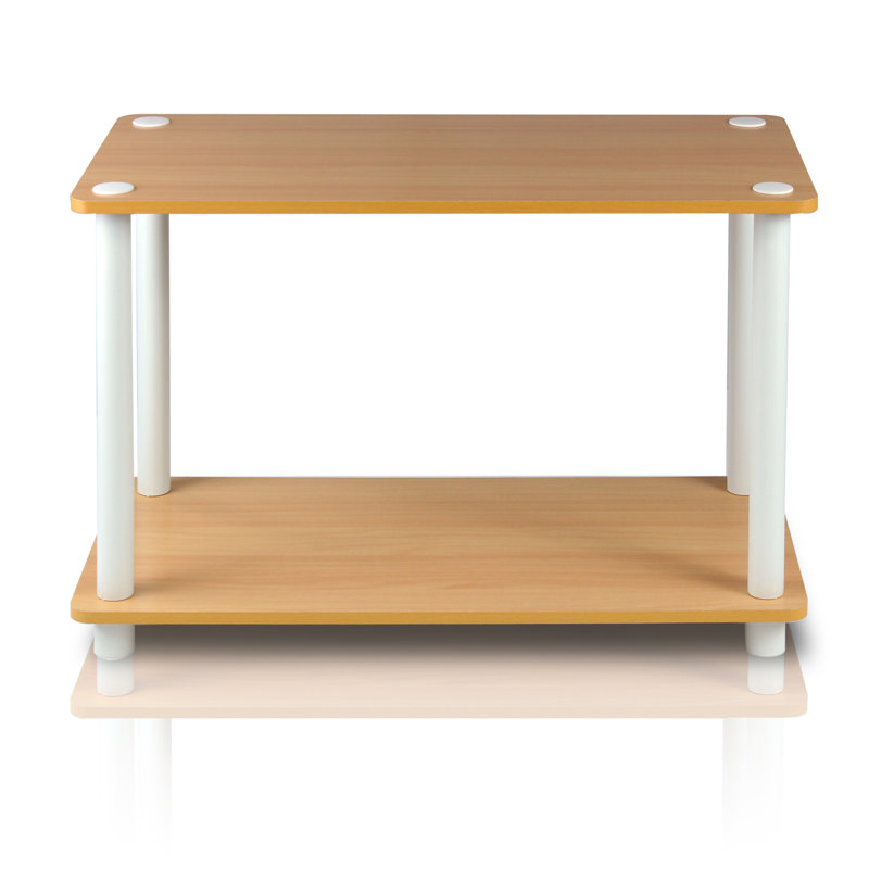 Amya End Table, Beech and White