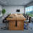 rectangular solid wood conference table-1078082645