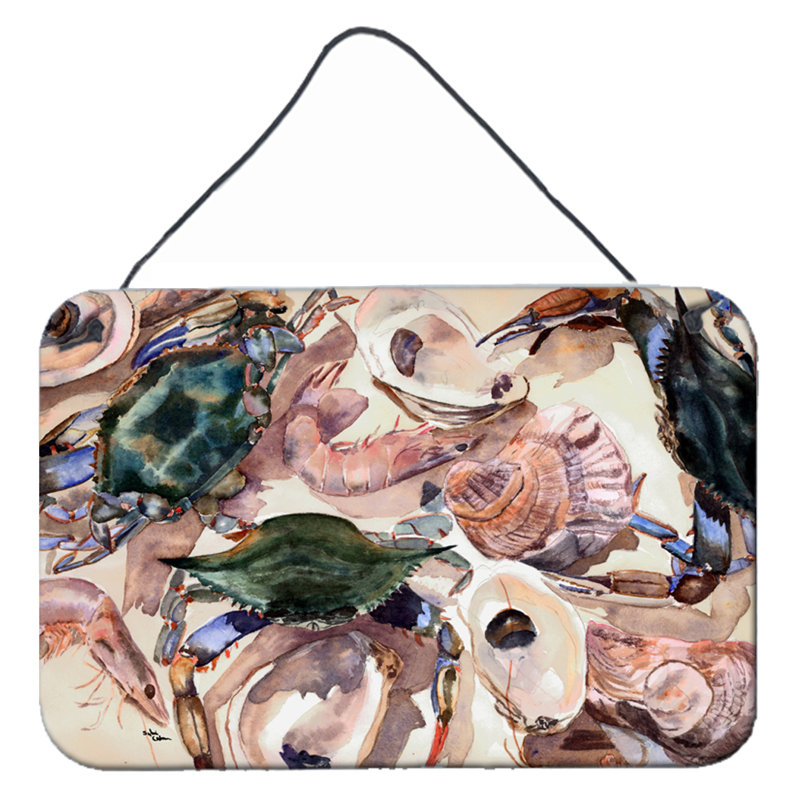 Reproduction d’art sur plaque crabe, H 8po x l 12 po x P 0,02 po