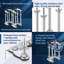 Support de lavabo encastré en acier inoxydable, tige de support réglable de 47 à 77 cm, support de lavabo robuste pour installation sous comptoir dans la cuisine et la salle de bain