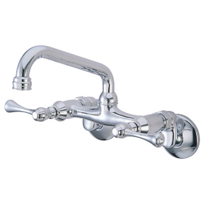 Kingston Brass Kingston Double-Handle 2-Hole Wall-Mount Bridge Kitchen Faucet
