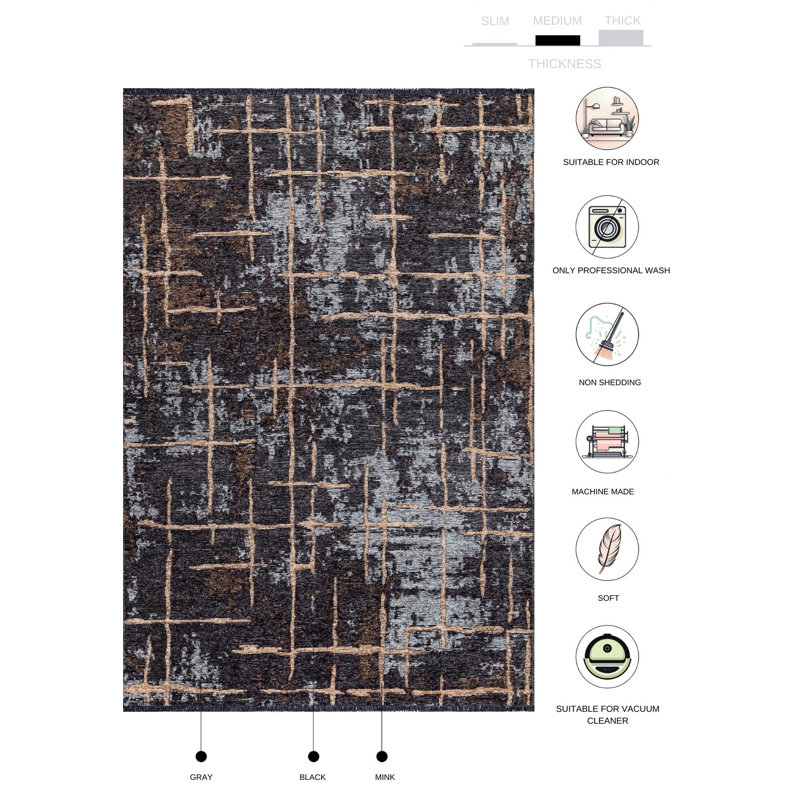 Tapis Tareia, Tapis de couloir 2 pi 6 po x 9 pi 11 po