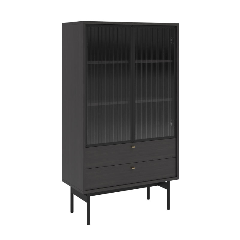 Alyssya Display Cabinet, Black Ash