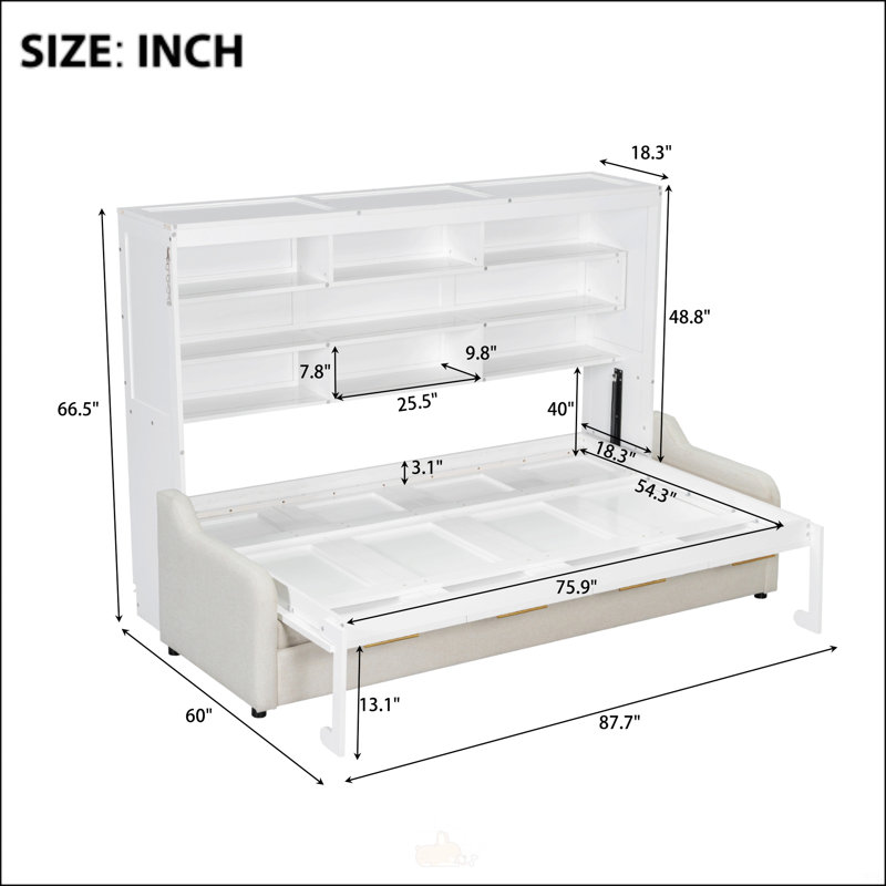  Lit armoire avec canapé escamotable Murphy, Double