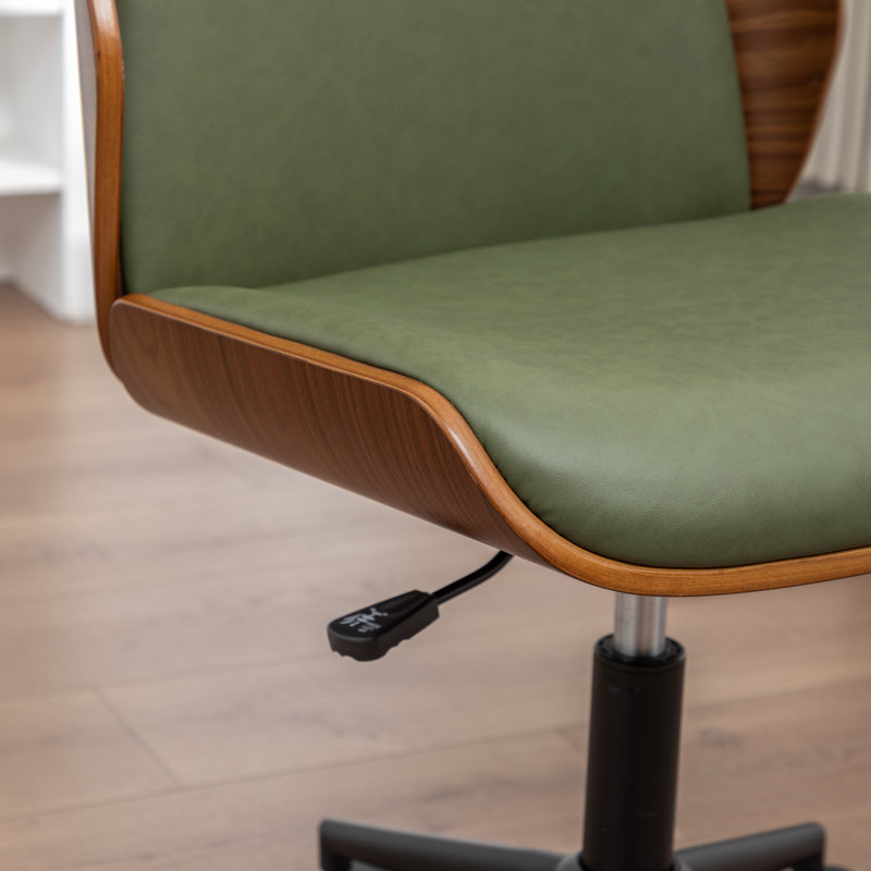 Chaise de bureau rembourrée en similicuir Bryonie, Vert